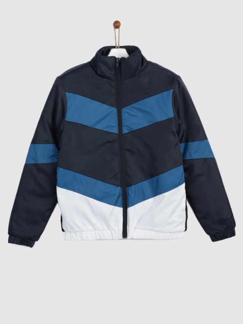 

YK Boys Blue & White Colourblocked Jacket