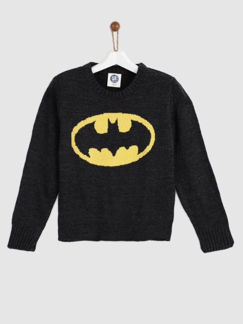 

YK Justice League Boys Grey Self Design Pullover