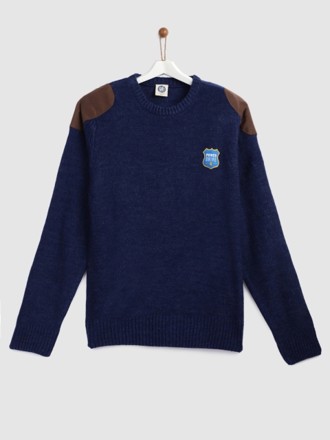 

YK Boys Navy Solid Pullover, Navy blue