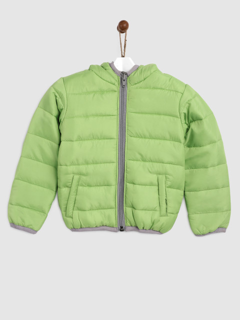 

YK Girls Green Solid Puffer Jacket