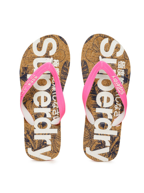 

Superdry Women Pink & Brown Printed Thong Flip-Flops