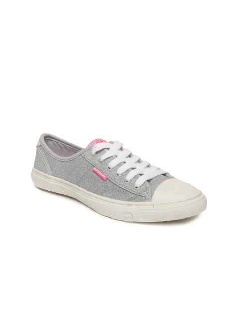 

Superdry Women Silver-Toned Low Pro Glitter Sneakers