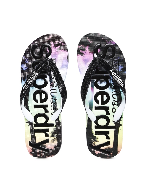 

Superdry Women Black & Multicoloured Printed Thong Flip-Flops
