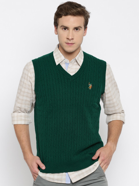 

U.S. Polo Assn. Men Green Woollen Sweater