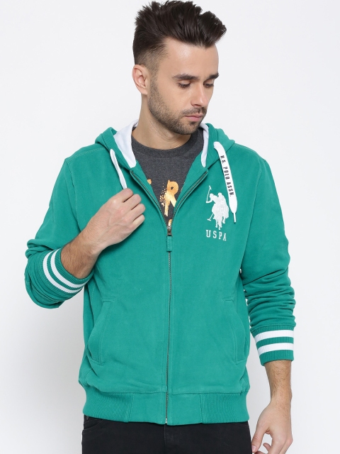 

U.S. Polo Assn. Men Green Hooded Sweatshirt
