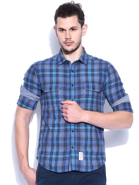 

Ed Hardy Blue Checked Casual Shirt