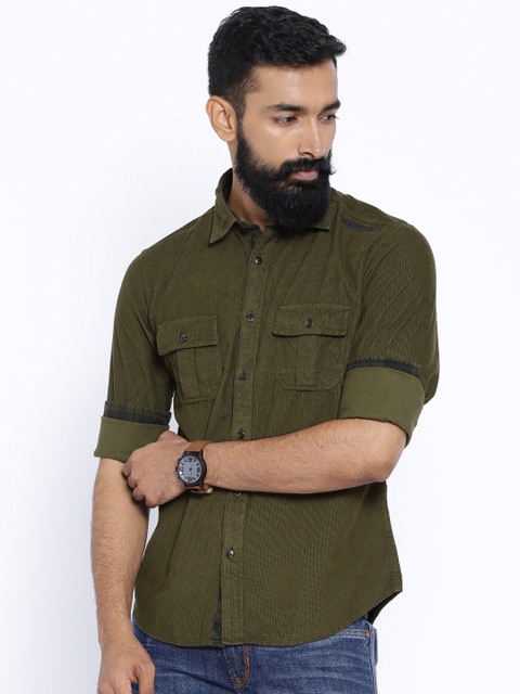 

Ed Hardy Olive Corduroy Casual Shirt