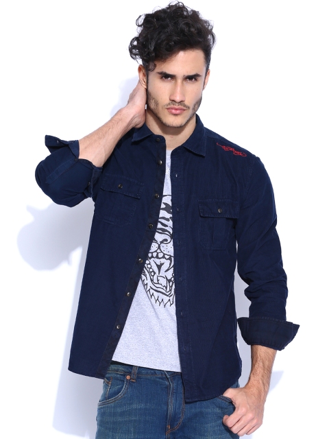 

Ed Hardy Navy Corduroy Casual Shirt, Navy blue