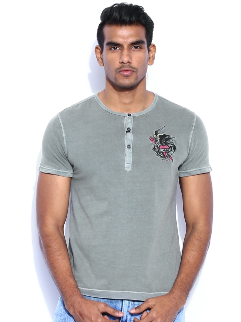 

Ed Hardy Grey Henley T-shirt