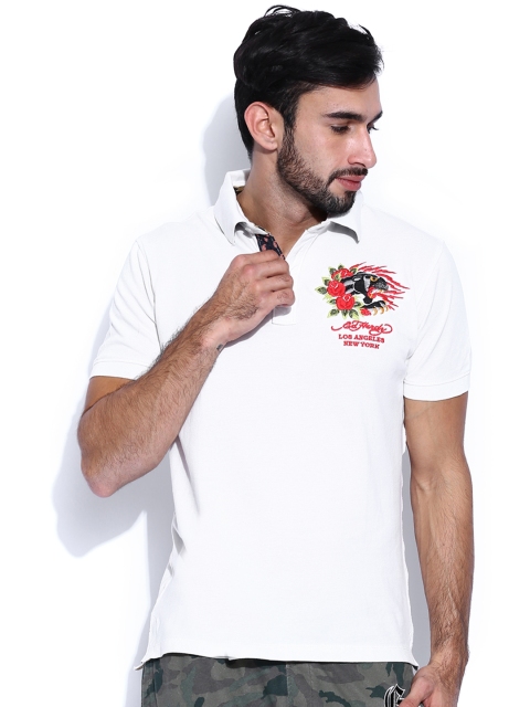

Ed Hardy Men Off-White Polo T-shirt