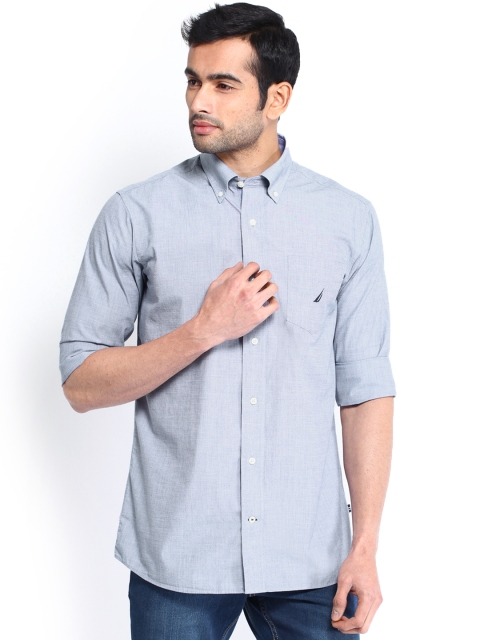 

Nautica Men Blue Slim Fit Casual Shirt