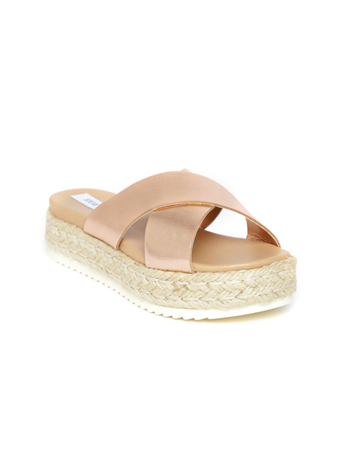 

Steve Madden Women Rose Gold-Toned Solid Flatforms