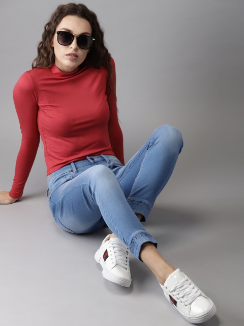 

HERE&NOW Women Blue Skinny Fit Mid-Rise Clean Look Cropped Stretchable Jeans