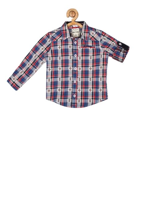 

Allen Solly Junior Boys Blue & Red Regular Fit Checked Casual Shirt