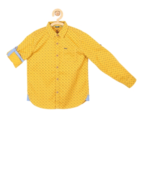 

Allen Solly Junior Boys Yellow Regular Fit Printed Casual Shirt