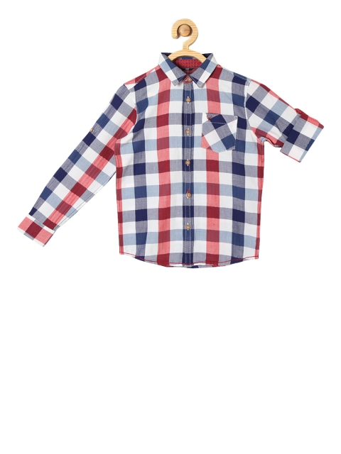 

Allen Solly Junior Boys Blue & White Regular Fit Checked Casual Shirt