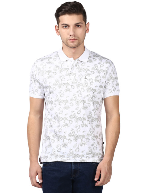 

Parx Men White Solid Polo Collar T-shirt