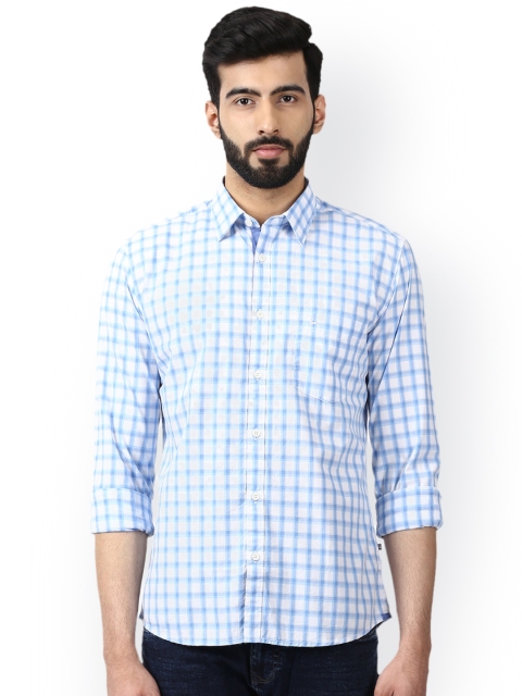 

Parx Men Blue Slim Fit Checked Casual Shirt