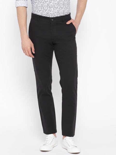 

Parx Men Black Tapered Fit Solid Trousers
