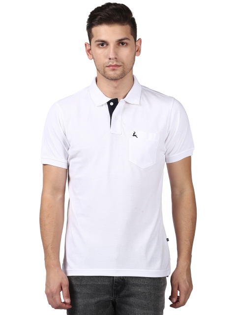 

Parx Men White Solid Polo Collar T-shirt