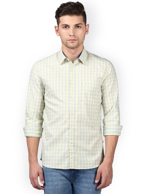 

Parx Men Yellow & Blue Slim Fit Checked Casual Shirt