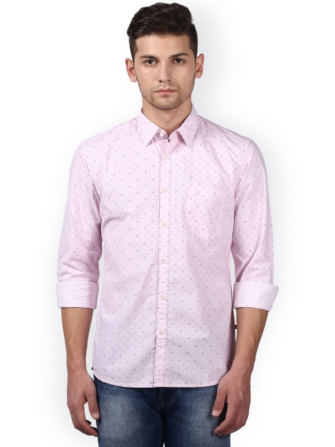 

Parx Men Pink Slim Fit Printed Casual Shirt