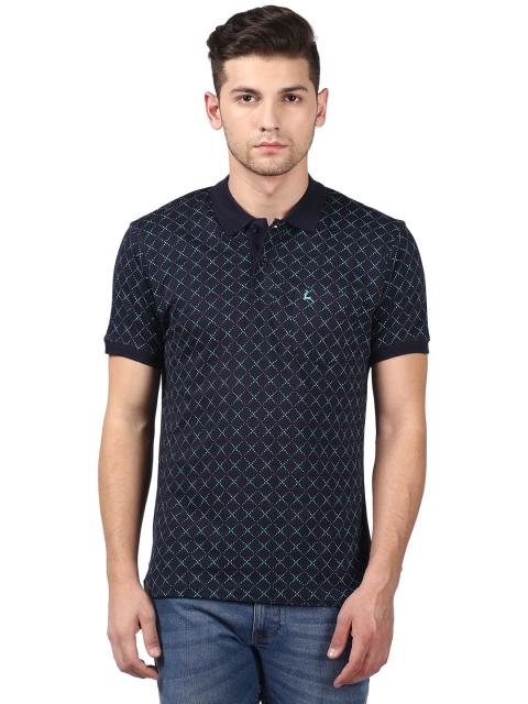 

Parx Men Blue Solid Polo Collar T-shirt