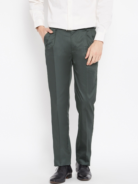 

Parx Men Green Regular Fit Solid Formal Trousers