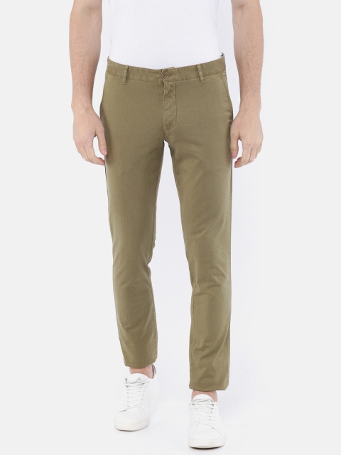 

Parx Men Khaki Slim Fit Printed Chinos