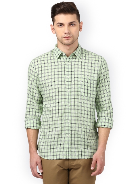 

Parx Men Green Slim Fit Checked Casual Shirt