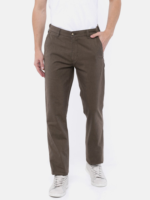 

Parx Men Brown Slim Fit Self Design Regular Trousers