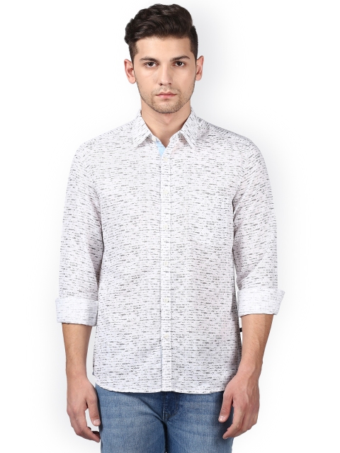 

Parx Men White Slim Fit Printed Casual Shirt
