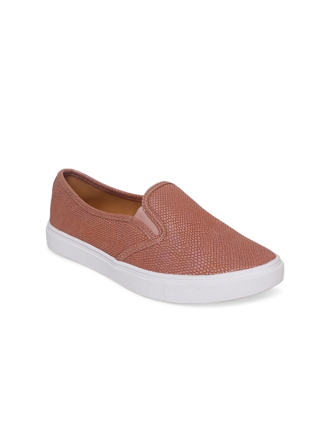 

Dune London Women Dusty Pink Snakeskin-Textured Slip-On Sneakers