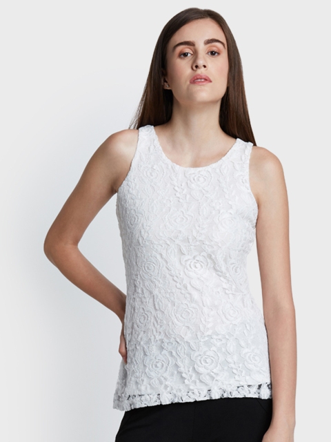 

AND Women White Self-Design Top