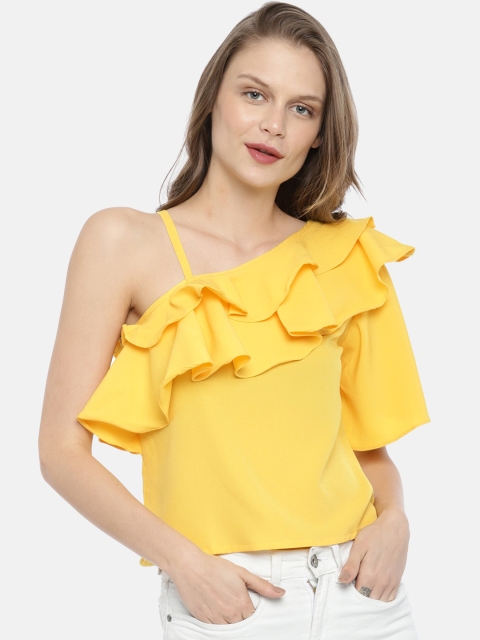 

AND Women Yellow Solid Top