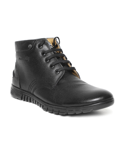 

Red Chief Men Black Leather Flat Boots
