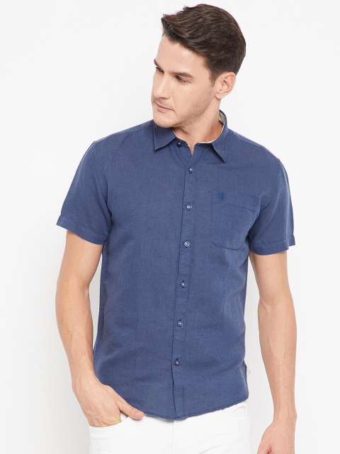 

CAMLA Men Navy Blue Regular Fit Solid Casual Shirt