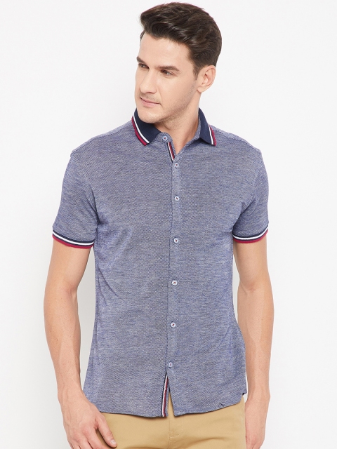 

CAMLA Men Navy Blue Regular Fit Solid Casual Shirt