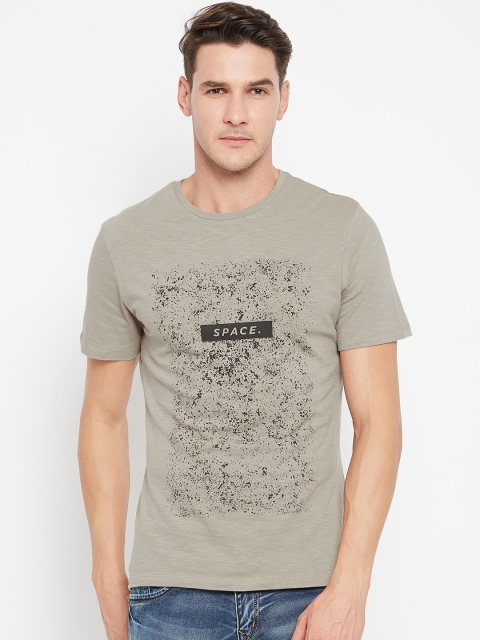 

CAMLA Men Taupe Printed Round Neck T-shirt