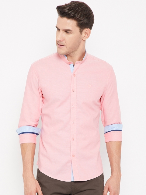 

CAMLA Men Pink Regular Fit Solid Casual Shirt