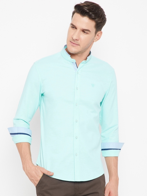 

CAMLA Men Sea Green Slim Fit Solid Casual Shirt