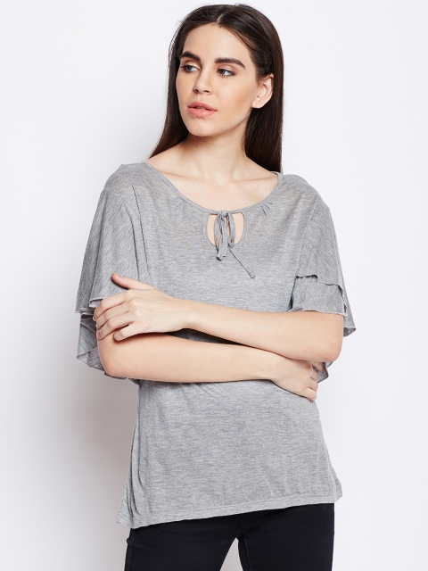 

WISSTLER Women Grey Solid Top