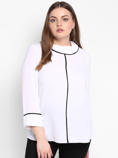 

NuBella Plus Size Women White Solid Top