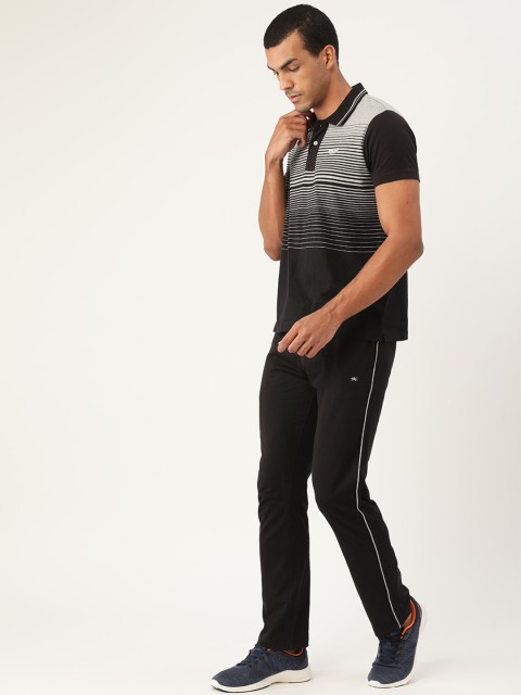 

Monte Carlo Men Black & Grey Melange Striped Tracksuit