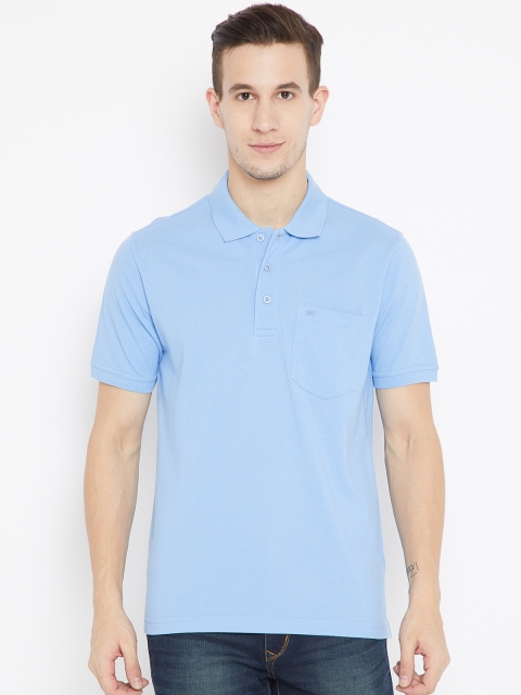 

Monte Carlo Men Blue Solid Polo Collar T-shirt