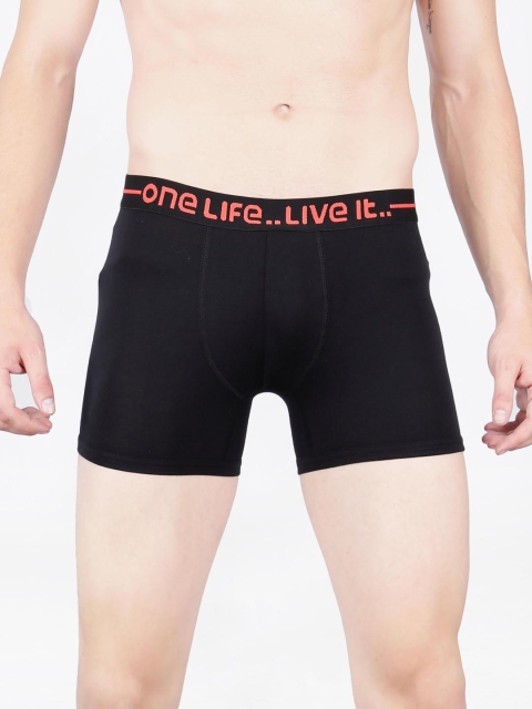 

OLLI MenBlack Solid Boxer Trunks OLLIMNBOPC01005, Black