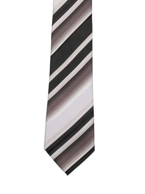 

Tossido Men Grey & Black Woven Design Broad Tie