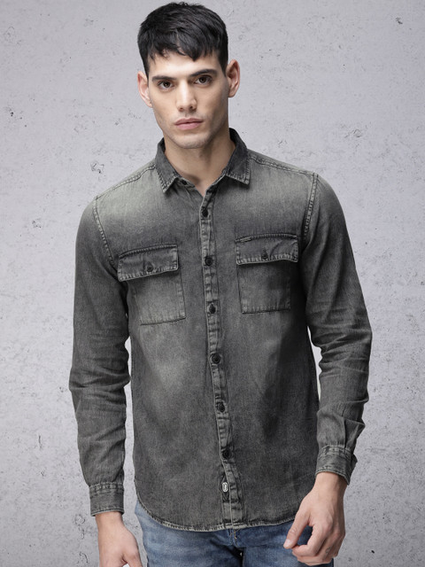 

Ecko Unltd Men Grey Slim Fit Faded Casual Shirt