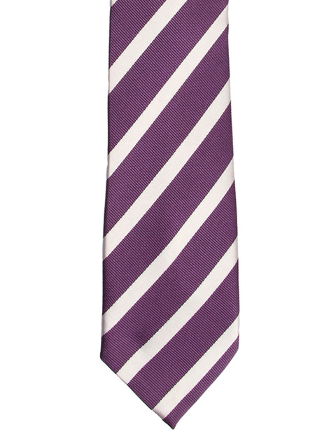 

Tossido Purple & White Striped Broad Tie