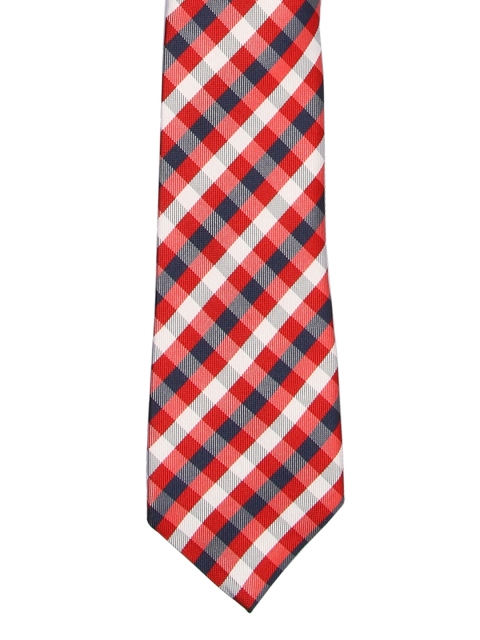 

Tossido Red & Black Woven Design Broad Tie